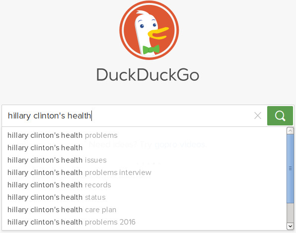 clinton health duckduckgo