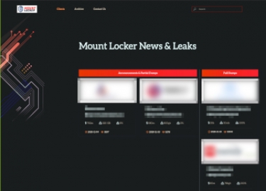 The MountLocker web page on the dark web.