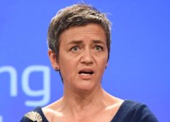 EU competition commissioner Margrethe Vestager: &quot;Google has cemented its dominance in online search adverts and shielded itself from competitive pressure by imposing anti-competitive contractual restrictions on third-party websites.&quot;